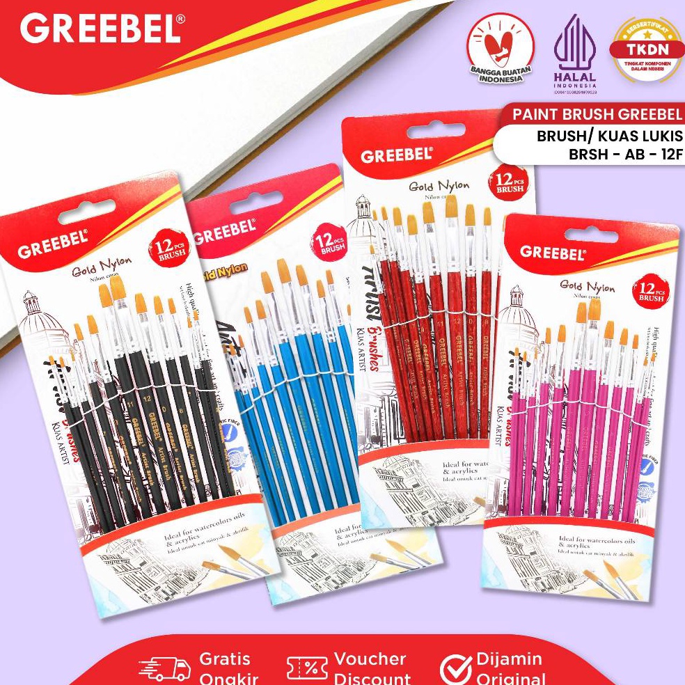 

KODE M54A GREEBEL Kuas Lukis Brush Paint Set Kuas Melukis AB12F