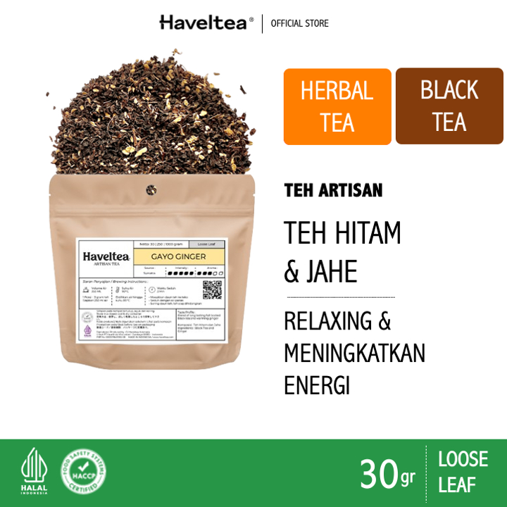 

Haveltea Gayo Ginger Teh Jahe Black Tea Premium Teh Hitam Jahe