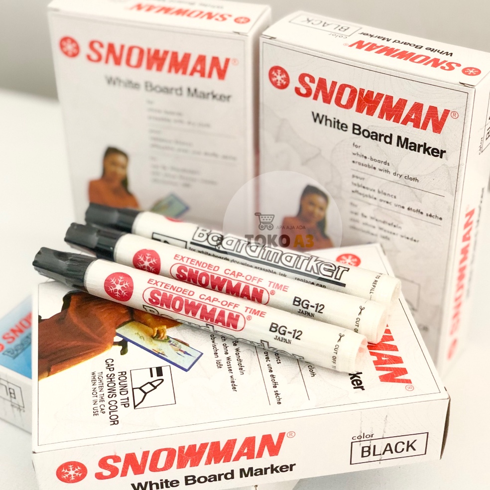 

KODE U28T LUSIN ISI 12PCS SPIDOL PAPAN TULIS BG12 SNOWMAN HITAM