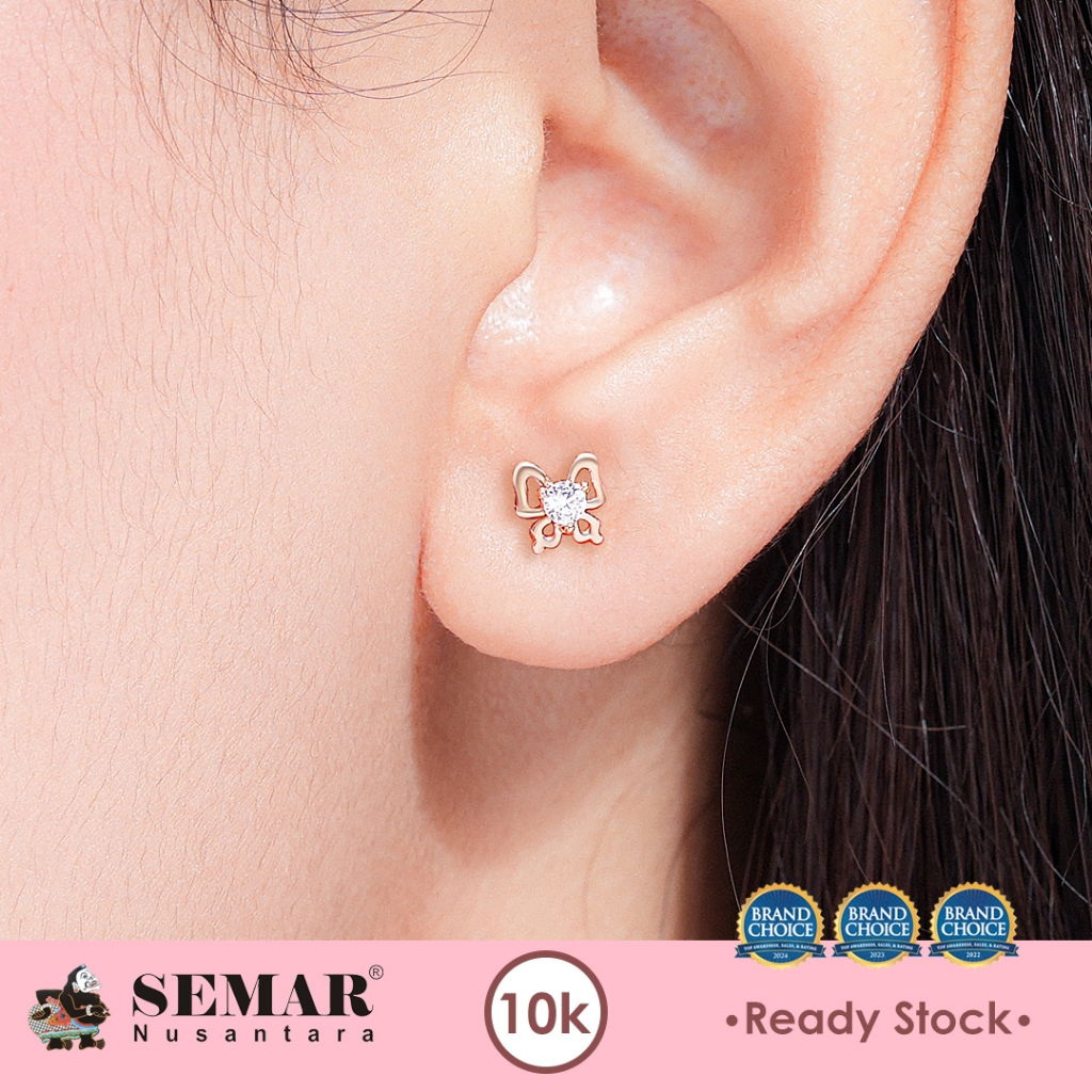 Anting Emas Tindik Tiara Butterfly Gold 10K Semar Nusantara