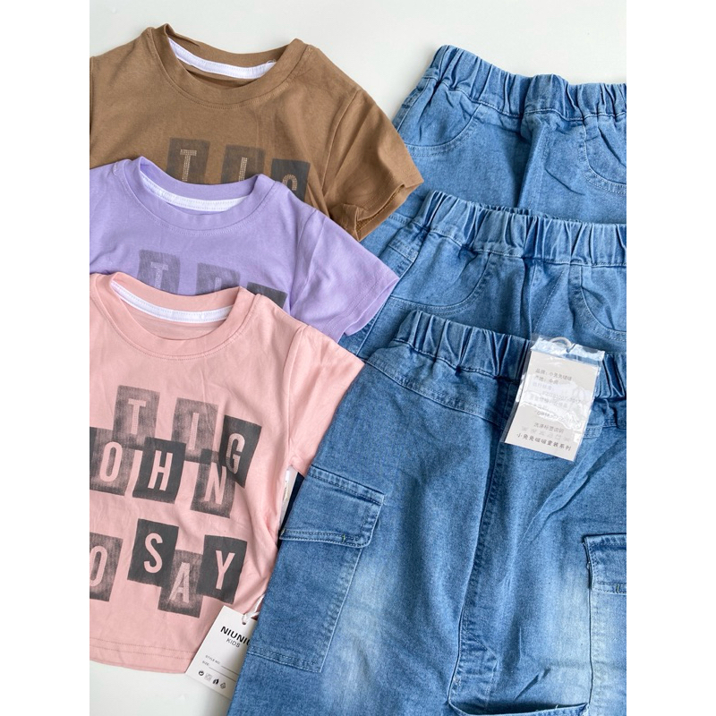 SET ANAK CEWE ROK JEANS CARGO IMPORT
