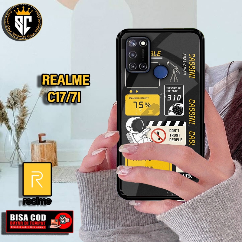 Hardcase 2d glosy dan softcase 2d glosy for realme c17/7i motif nasa/astronot ready all type smartph