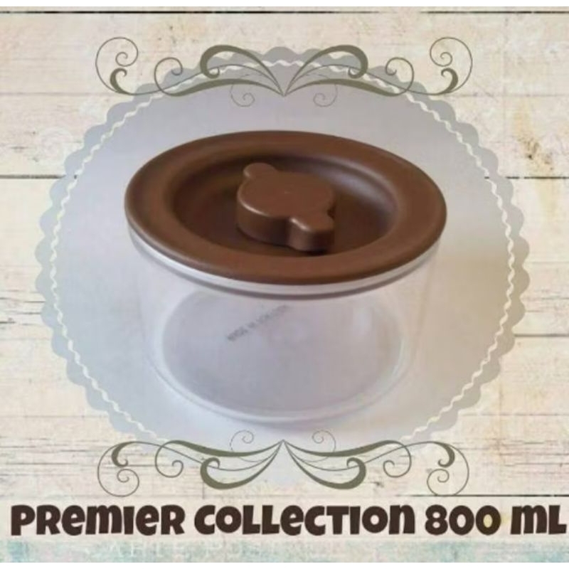 Tupperware Premier Collection 800ml coklat Crystal Canister  ECER SATUAN toples kue kering cantik wa