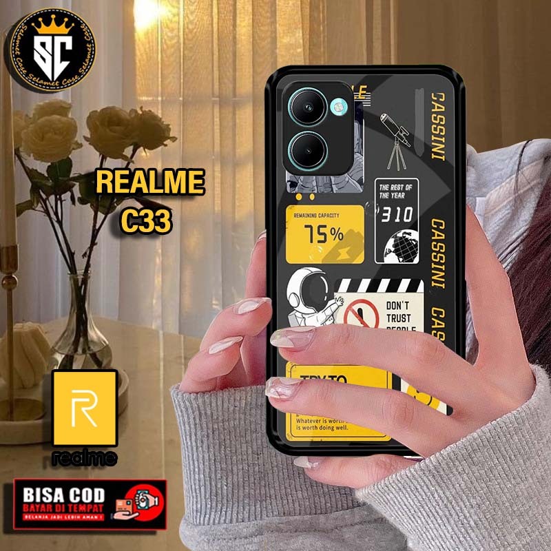 Hardcase 2d glosy dan softcase 2d glosy for realme c33 motif nasa/astronot ready all type smartphone