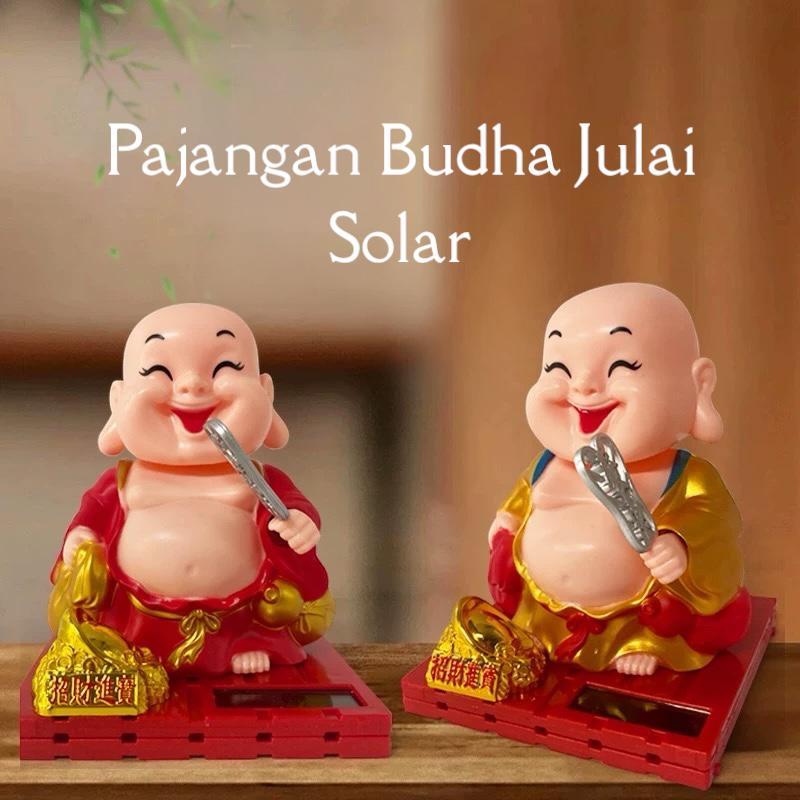 Patung Maitreya Milefo Budha Julai Goyang Solar / Pajangan Dashboard Maitreya Solar