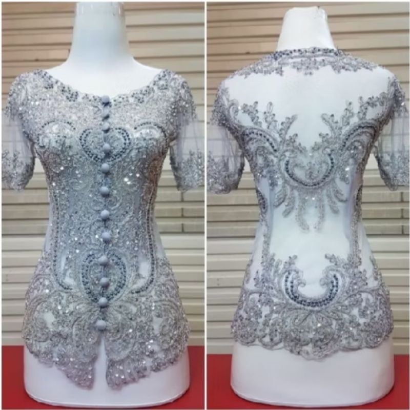 (KEBAYA+ KOMISOL/LONGTORSO) KEBAYA PAYET KERAH SUNDA/KEBAYA PAYET LENGAN PENDEK