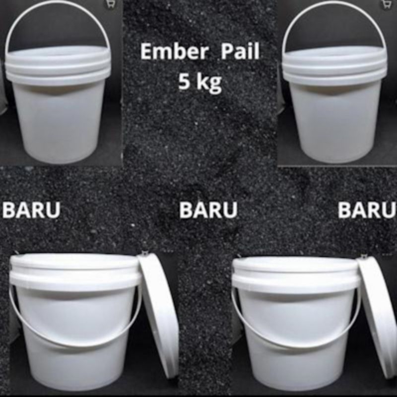 Ember Plastik/Pail/Tutup/5.5 kg /5 Liter/Makanan/Cat/dll