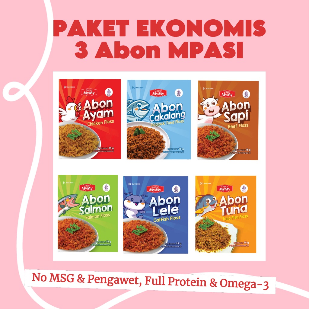 

AYU-Paket Abon MPASI 3 pcs Abon Bayi Non MSG BB Booster Bayi Anak 6+ 8+ Bulan