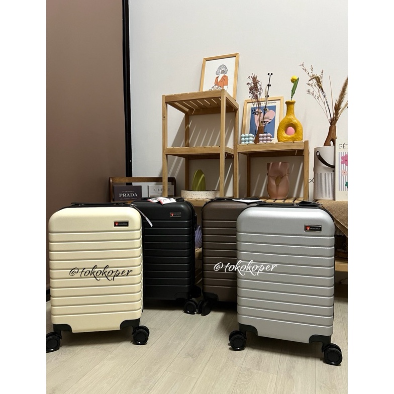 KODE T52Q KOPER SWISS POLO 16 INCH 18 INCH 695 698 CABIN SIZE BAHAN ABS KUAT RODA BERPUTAR 36 KUNCI 
