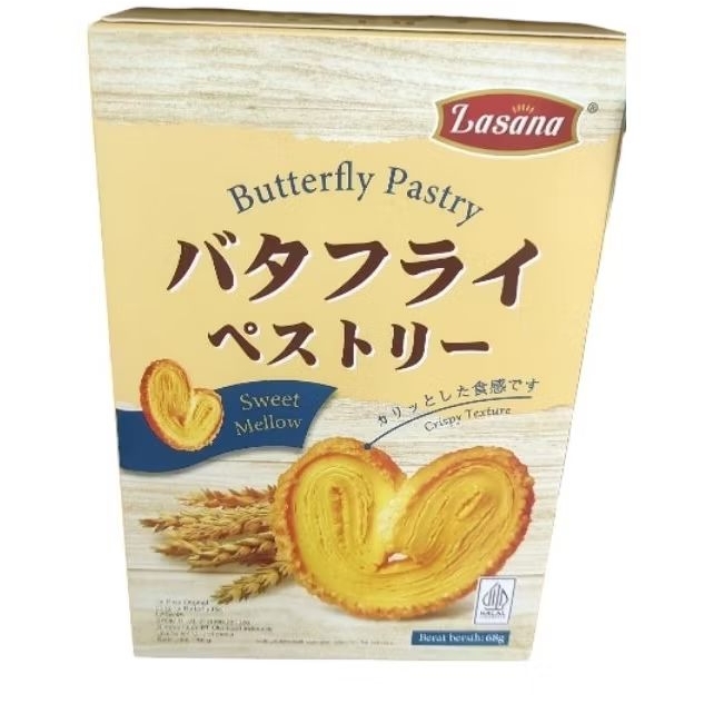 

Lasana butterfly pastry biscuit halal 68gr fr