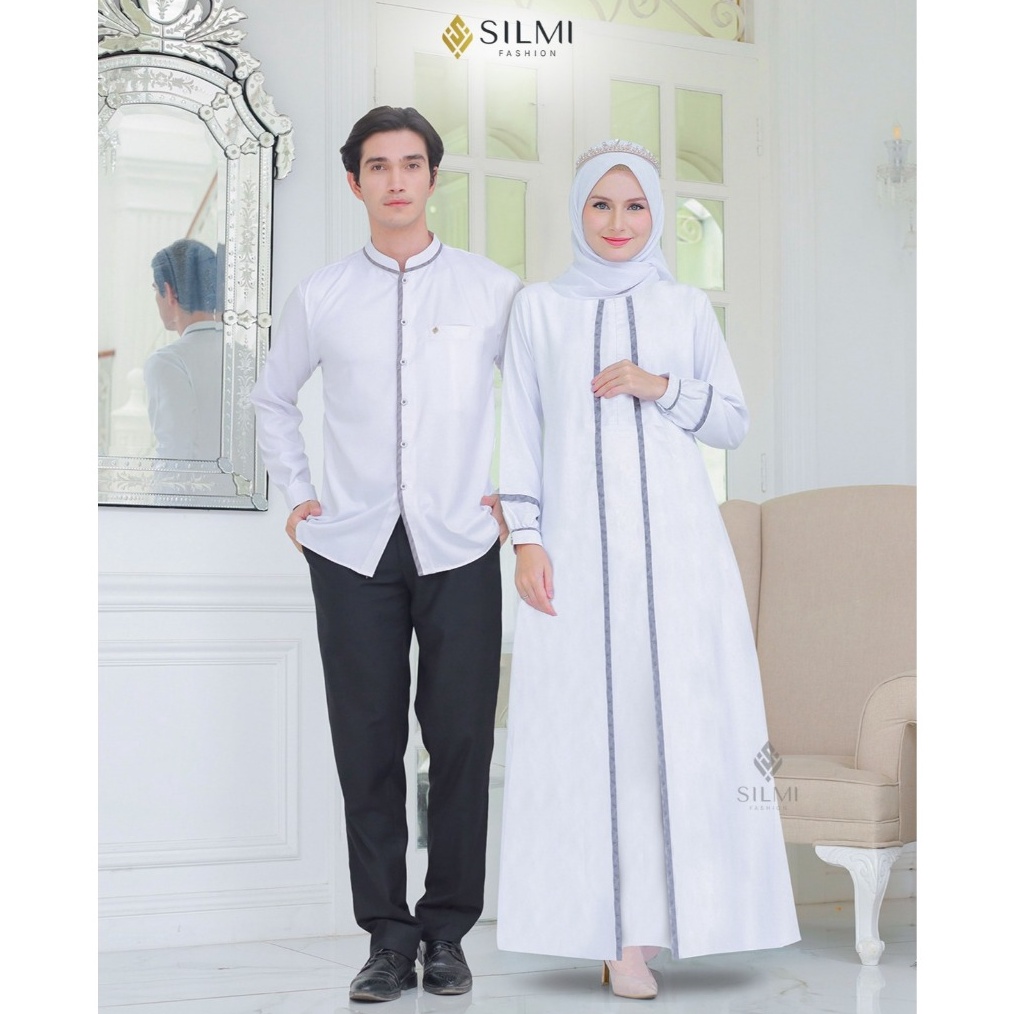 KODE F15Q Griya Naura  Gamis Putih Umroh Wanita  Silmi Madani Family  Gamis Umroh Wanita Premium  Ga