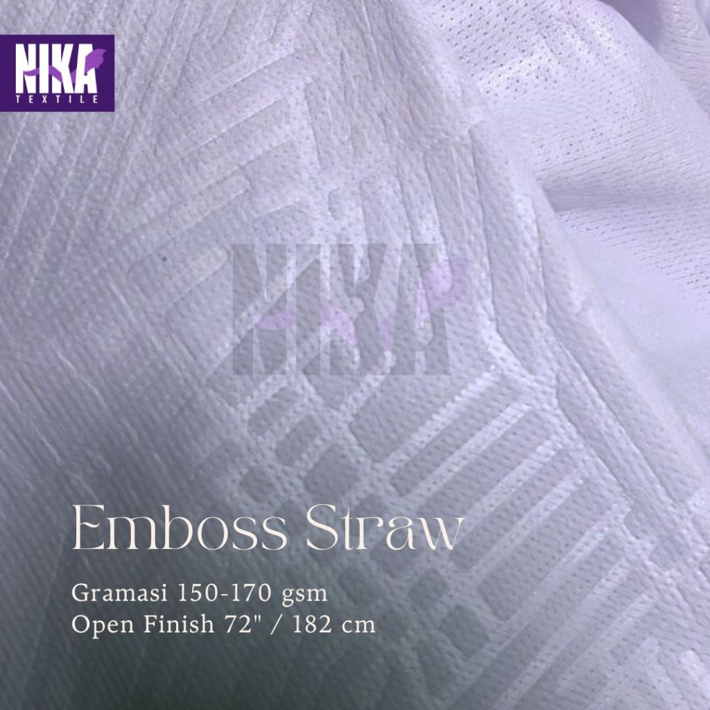 Kain Jersey Drifit Emboss Brazil Straw Putih