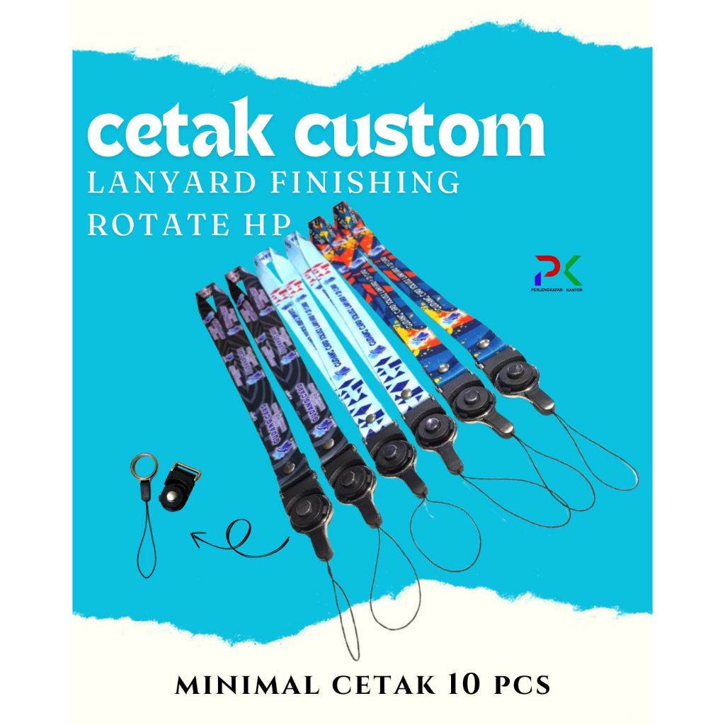 

Custom Tali lanyard rotate HP print sublim 2cm cetak 2 muka / tali idcard rotate HP printing nametag