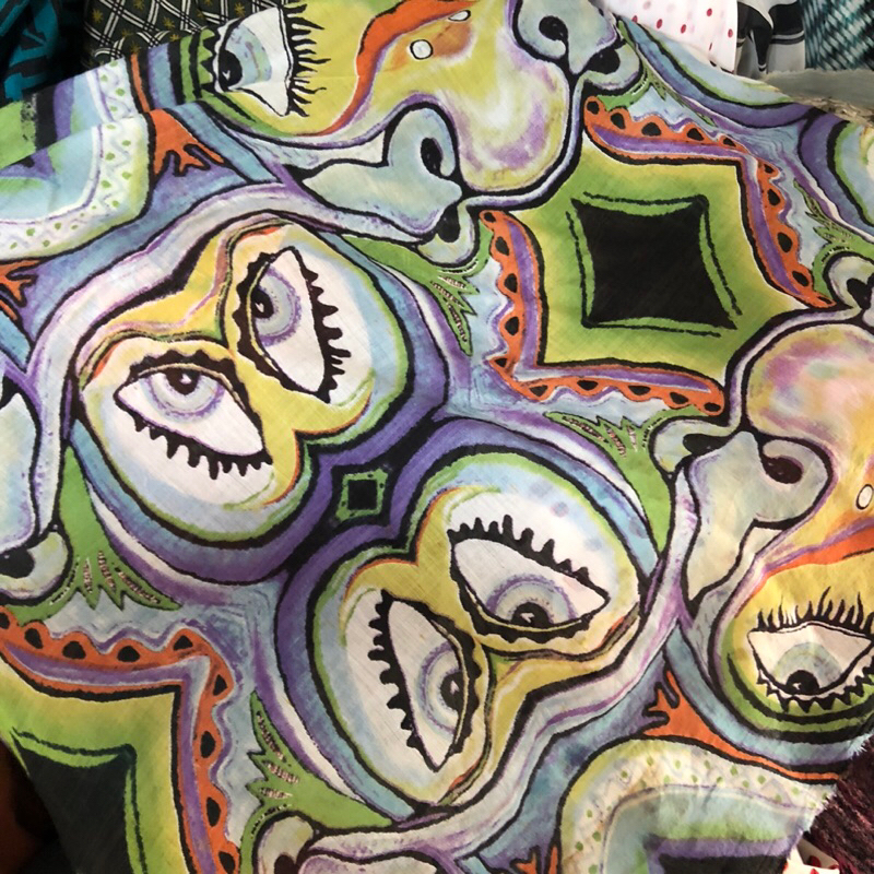 kain katun silky motif karakter - kain katun silky motif premium pg