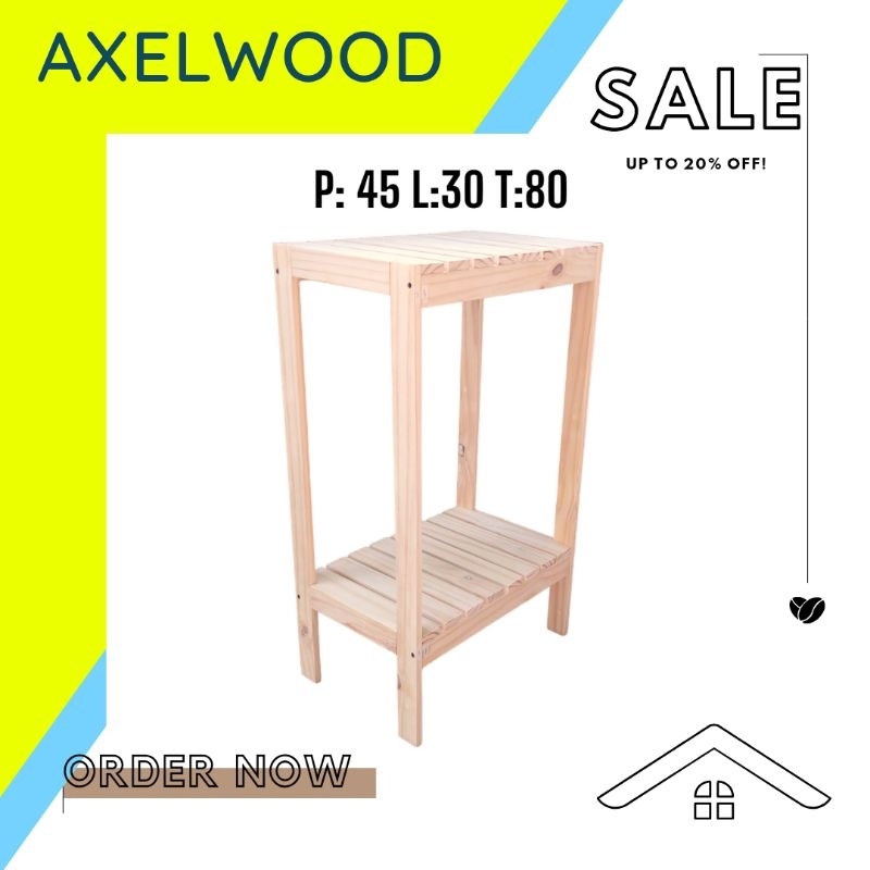 Rak serbaguna rak susun 2 rak 2 tingkat meja kayu rak kayu serbaguna  rak susun