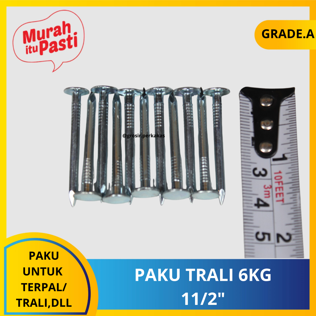 PAKU TRALI 3/4", 1", 11/4", 11/2"-paku karpet-paku terpal-paku roof nail-per 0,25 kg. [A][#PAKU]