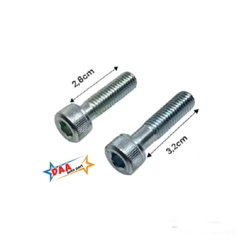 BOLT SOCKET M8X32 M8X28 BAUD 12 L PANJANG 2,8cm 3,2cm ORIGINAL AHM BAUT STANG STEP POREK DLL