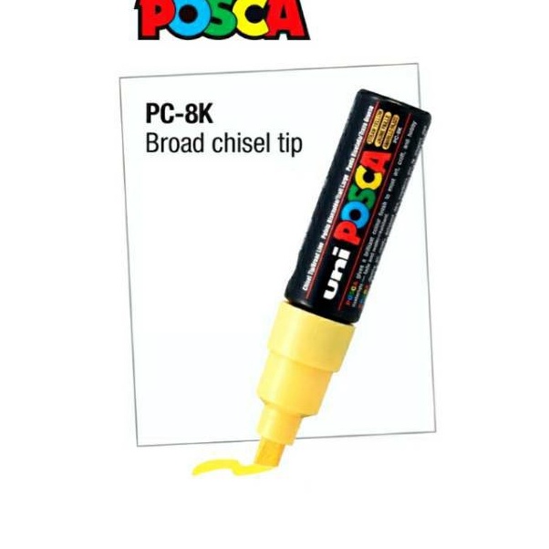 

KODE A25S Uni POSCA Paint Marker PC8K Broad Chissel Tip 8mm