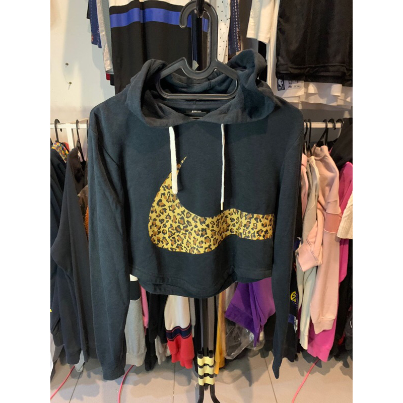Crop Hoodie Nike Leopard Print