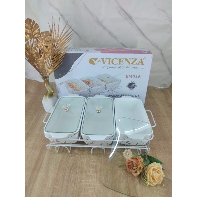 Prasmanan Gandeng 3 Keramik Marble Vicenza Set 3pcs (Packing Kayu)