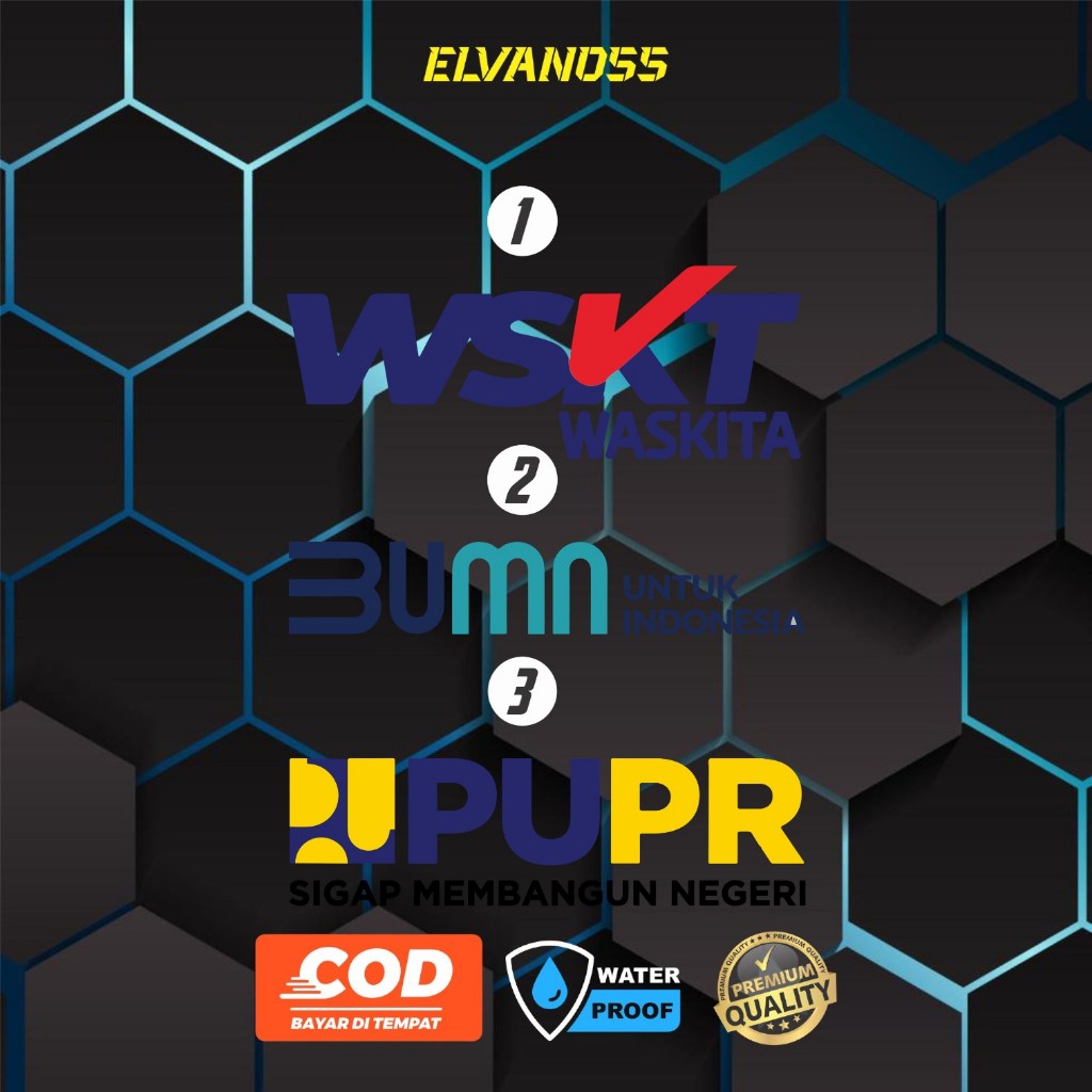 STICKER CUSTOM KACA MOBIL DAN MOTOR STIKER LOGO BUMN WASKITA PUPR FREE REQUEST DESAIN