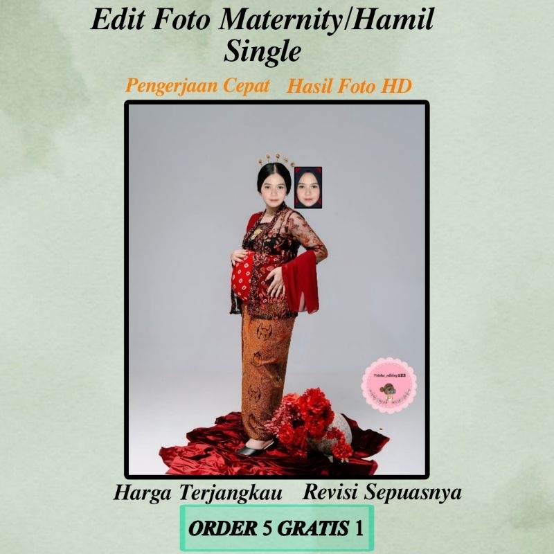 EDIT FOTO MATERNITY/HAMIL SINGLE NON HIJAB PART 2