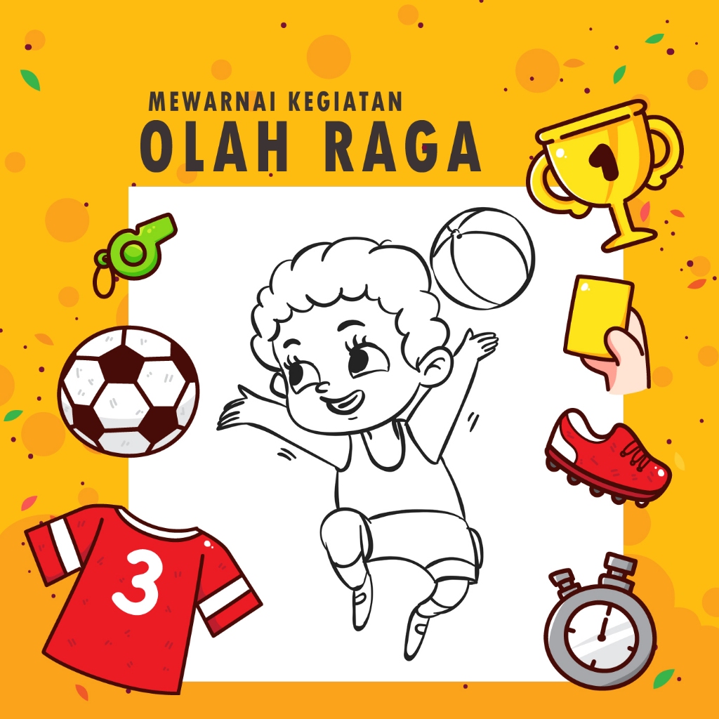 

25 Lembar A5 | Kertas Mewarnai Tema Olahraga | Kertas Mewarnai Isi 25 Gambar Berbeda