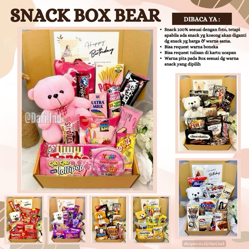 

SNACK BOX KADO ULANG TAHUN / Gift Birthday / Hampers Snack Murah / Buket Snack / Buket Jajan / Hadiah Ulang Tahun / Hadiah Valentine / Kado Valentine / Kado Anniversary / Hadiah Anniversary / Hadiah Birthday / Hampers Cewek Cowok / Kado Natal