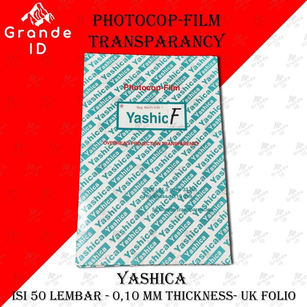 

O TRANSPARANCY FILM YASHICA ISI 5 PCS PLASTIK TEBAL 1MM A4 FOLIO KODE H2S1