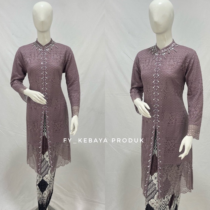 Best Kebaya tunik brokat kerah sanghai kebaya tunik modern kombinasi payet