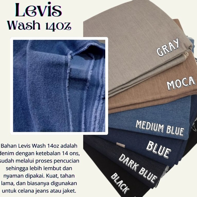 KODE P78X Kain Denim Washing  Harga1 Celana 125cm  Bahan Jeans 14oz  Bahan Levis Non Stretch  Kain L