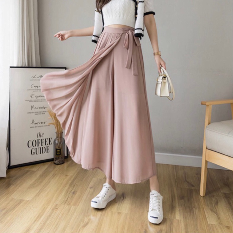 Tied Rok CelanaKulot Rok Coquette Layer Depan Tali Samping PitaTied Amora Rok Celana KODE T2I7