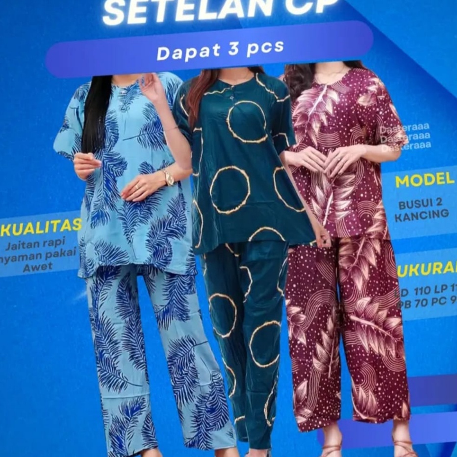 COD PROMO SETELAN WANITA 1RB DAPAT 3 SETELAN  SETELAN CP PAKET 1RB DAPAT 3 SET