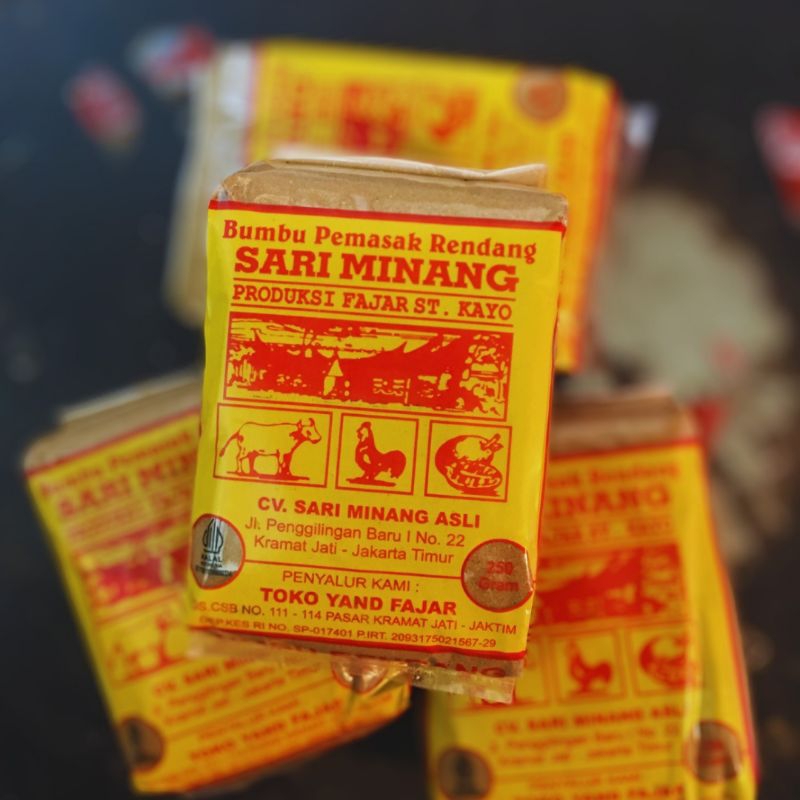 

Bumbu Rendang Sari Minang Asli 250 Gram isi 4pcs - Bumbu Serbaguna Minang, Gulai, Sate Padang, Rendang Asli Padang