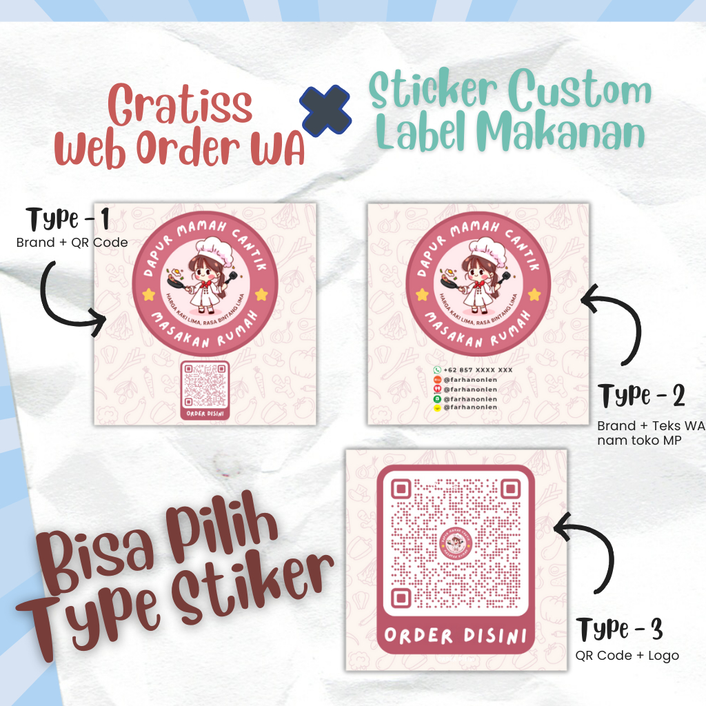 

CETAK STIKER LABEL KOTAK MAKANAN / STIKER KOTAK MAKAN / GRATIS WEB ORDER WA