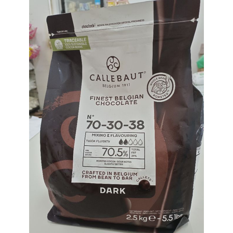 

COKELAT COUVERTURE CALLEBAUT 70.5% BELGIAN COKELAT 50GRAM *REPACK*