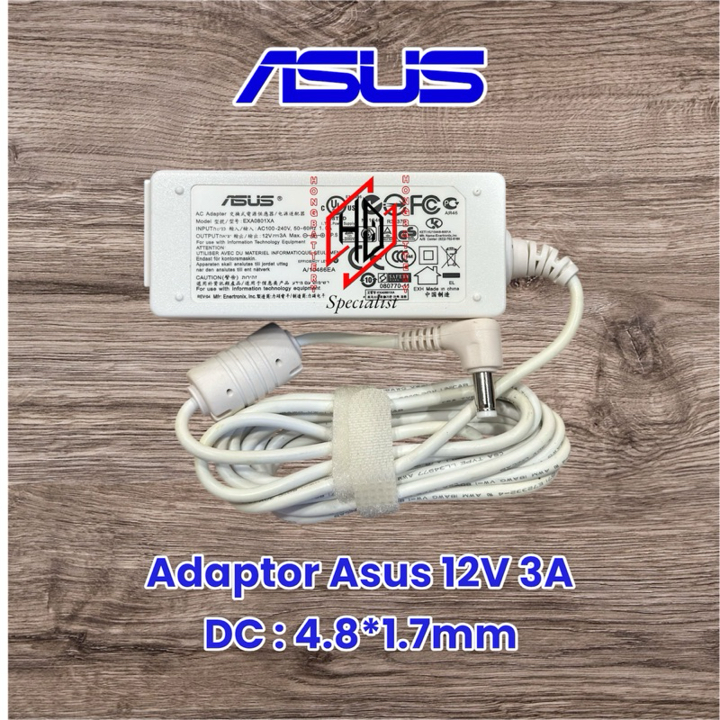 Adaptor / Charger Laptop Asus 12V 3A DC : 4.8*1.7mm
