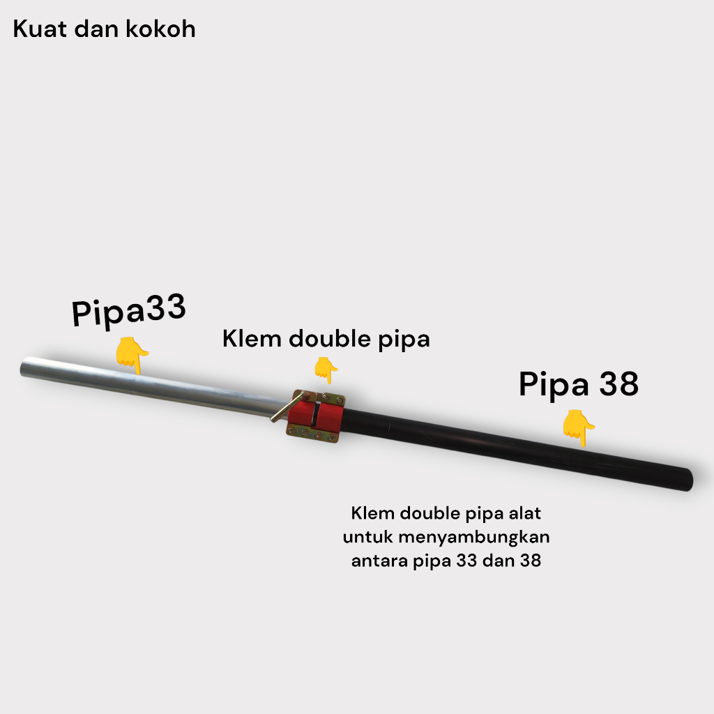 KLEM SAMBUNG PIPA GALAH SAWIT ATUR TINGGI GALAH SAWIT 33MM KE 38MM DENGAN MUDAH TANPA BELAH PIPA GAL
