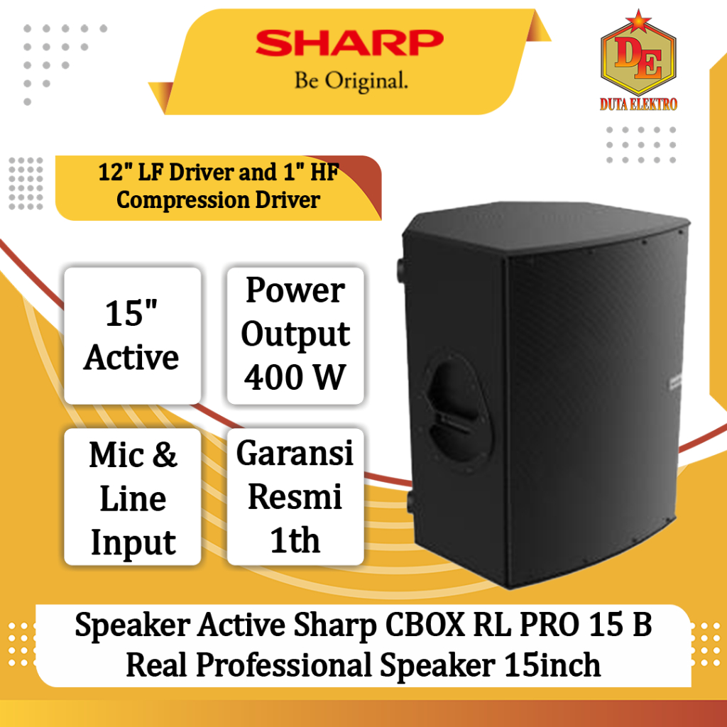 Speaker Active Sharp CBOX RL PRO 15 B Real Professional Speaker 15inch