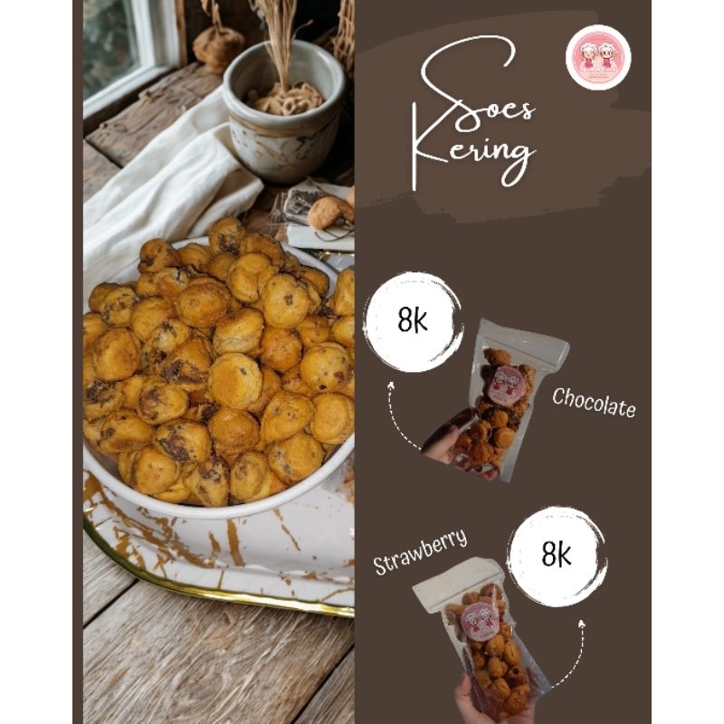 

Soes Kering/ Soes Kering Cokelat/ Soes Kering Strawberry/ Cemilan Soes