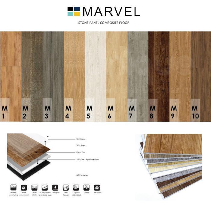 SPC Lantai MARVEL Motif Kayu - Harga Per Box / SPC Lantai Murah / Gratis Ongkir - Kode M1