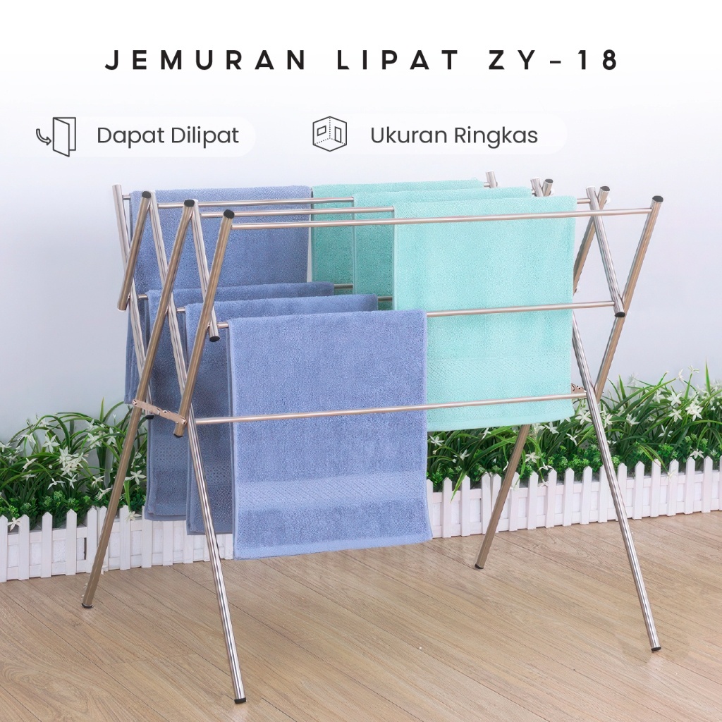 Jemuran Baju Lipat Jemuran Pakaian Tahan Karat  - Jemuran Pakaian Outdoor