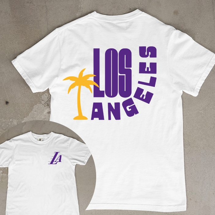 kaos distro los angeles city baju atasan los angeles city lengan pendek