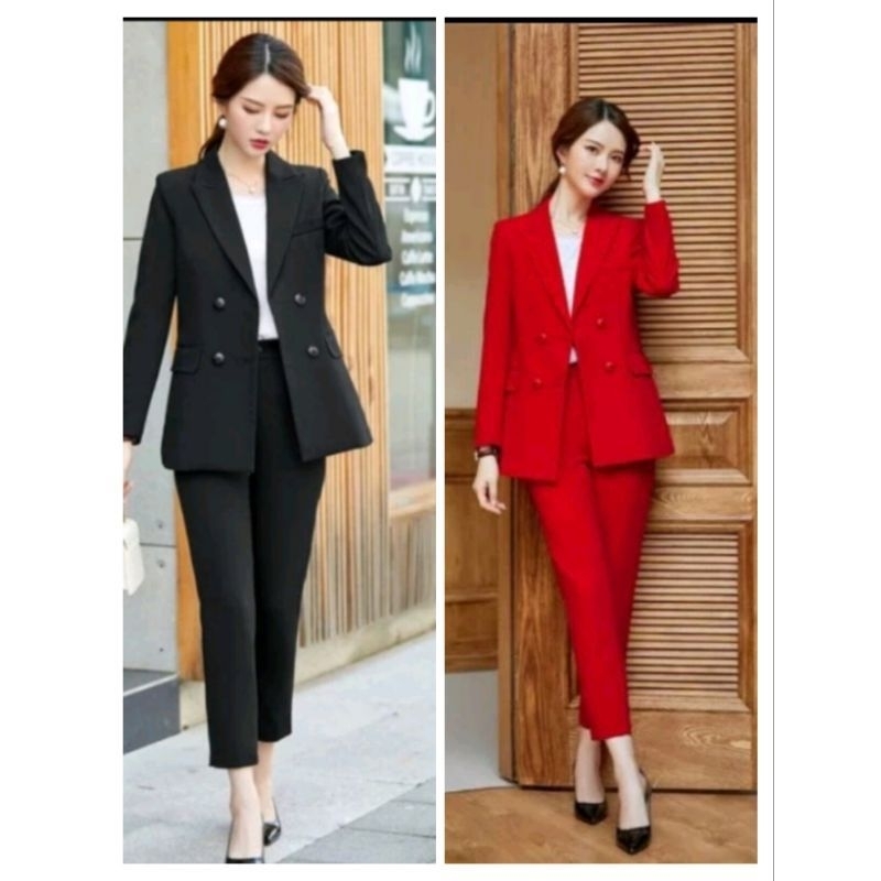 Setelan Blazer Wanita / Setelan Jas Celana wanita / Setelan Blazer Kantor Wanita