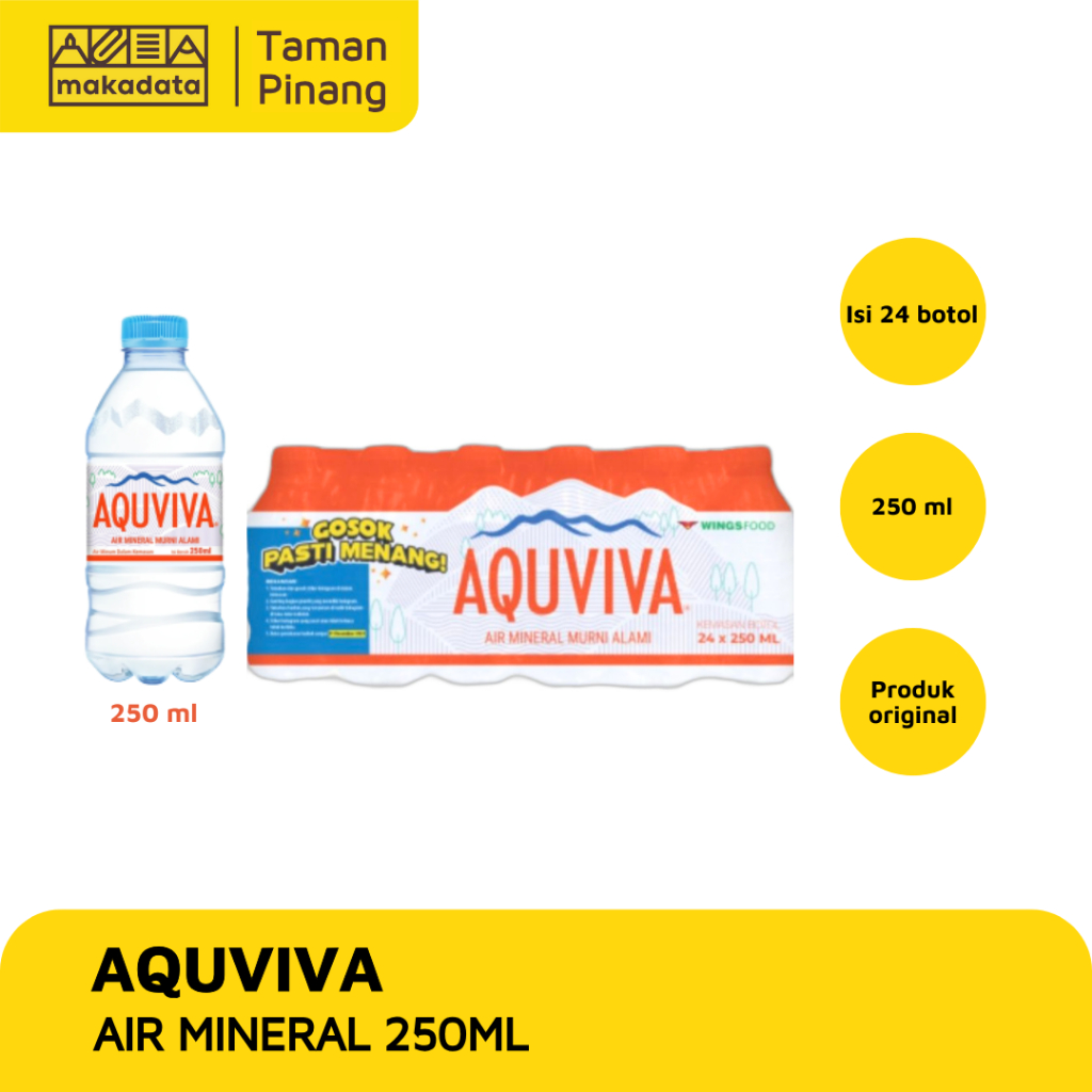 

AQUVIVA AIR MINERAL BOTOL 250ML ISI 24 (1 KRAT) MURAH