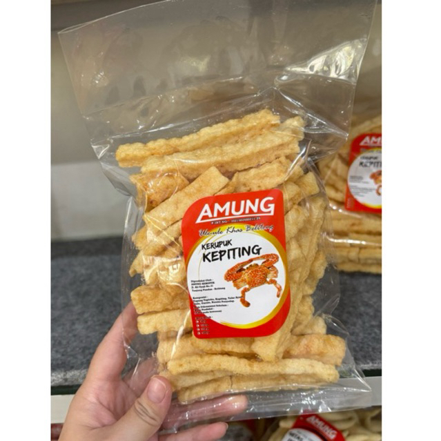 

Kerupuk Amung Stik Kepiting 100gr oleh oleh Khas Belitung