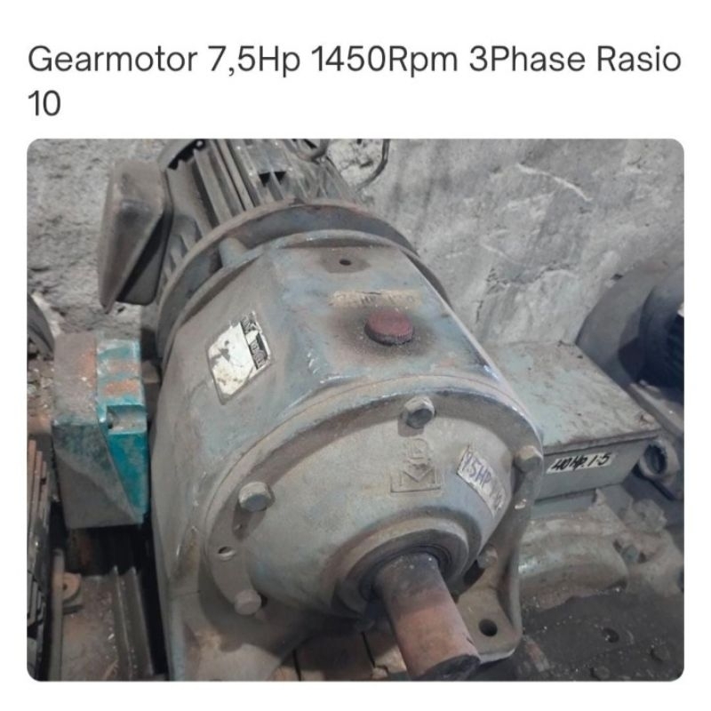 Ac Motor Gearbox Ratio 1:10 7.5Hp 3Phase