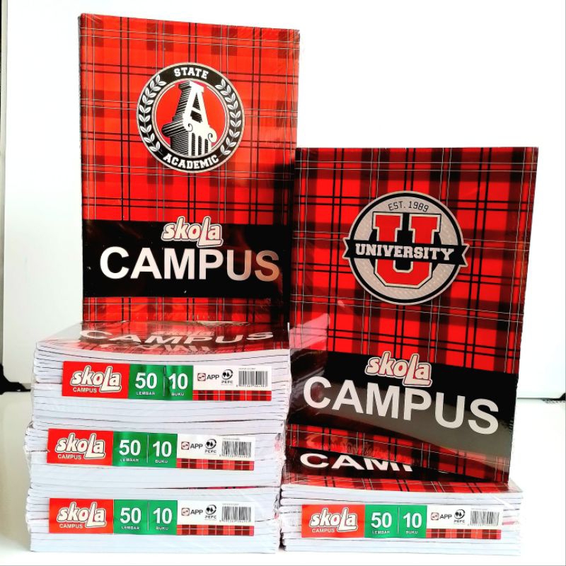 

bib Buku Tulis Campus Skola 50 Lembar ( Pak 10 Buku ) [ Orinal ]