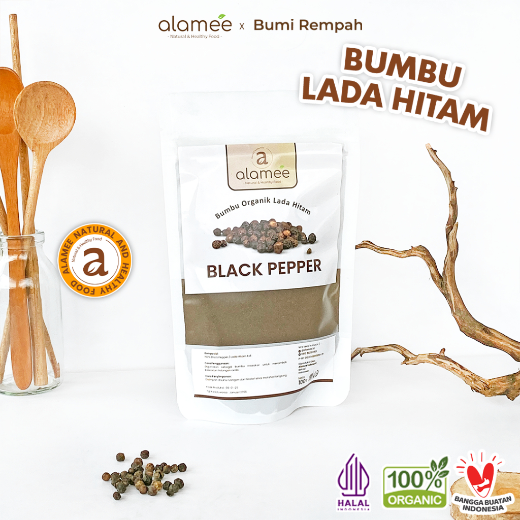 

ALAMEE Bubuk Lada Hitam Blackpepper Seasoning Powder Bubuk Black Pepper Bumbu Dapur Masak 100g