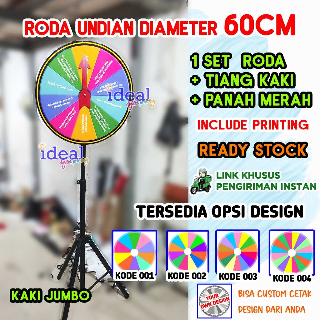 Roda undian Diameter 60cm + printing  Lucky Wheels, Spin wheels, roda keberuntungan custom